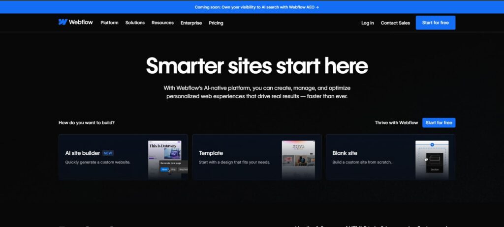 Webflow - Best for Custom Restaurant Web Design