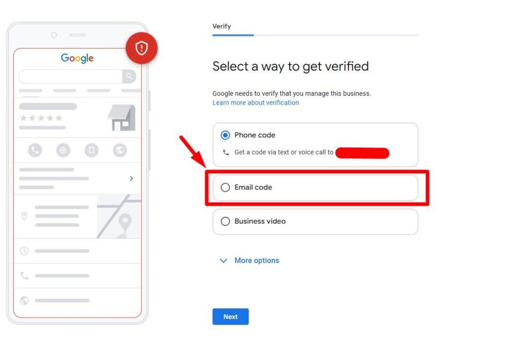Choose an email address you can access and follow the verification instructions sent by Google.