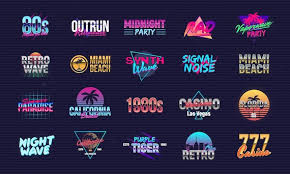 Neon-Inspired Retro Logo Designs