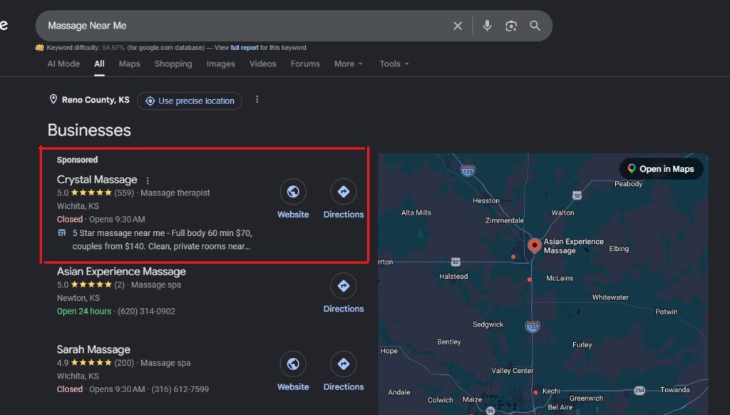 Run Google Ads for “Massage Near Me” Searche