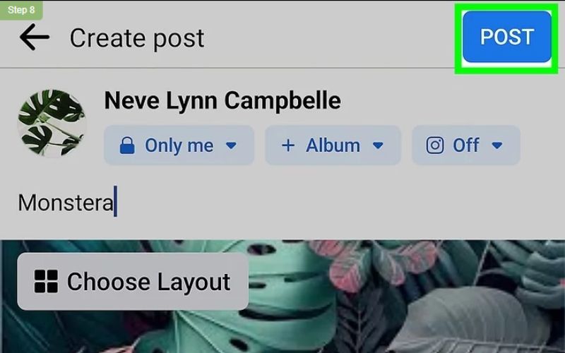 Tap the blue "POST" button in the top right to push your photos live to the platform's servers