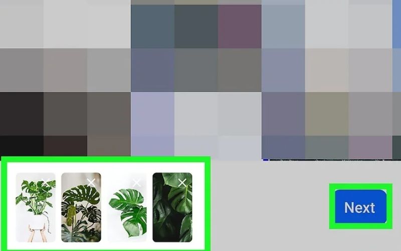 Select the desired images from your device's media gallery and tap "Next"