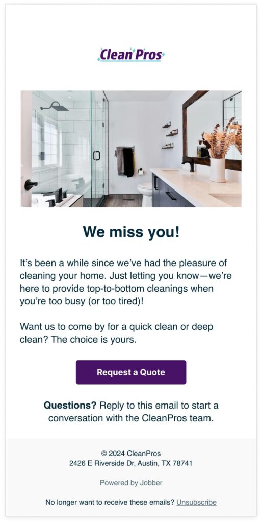 Win back email